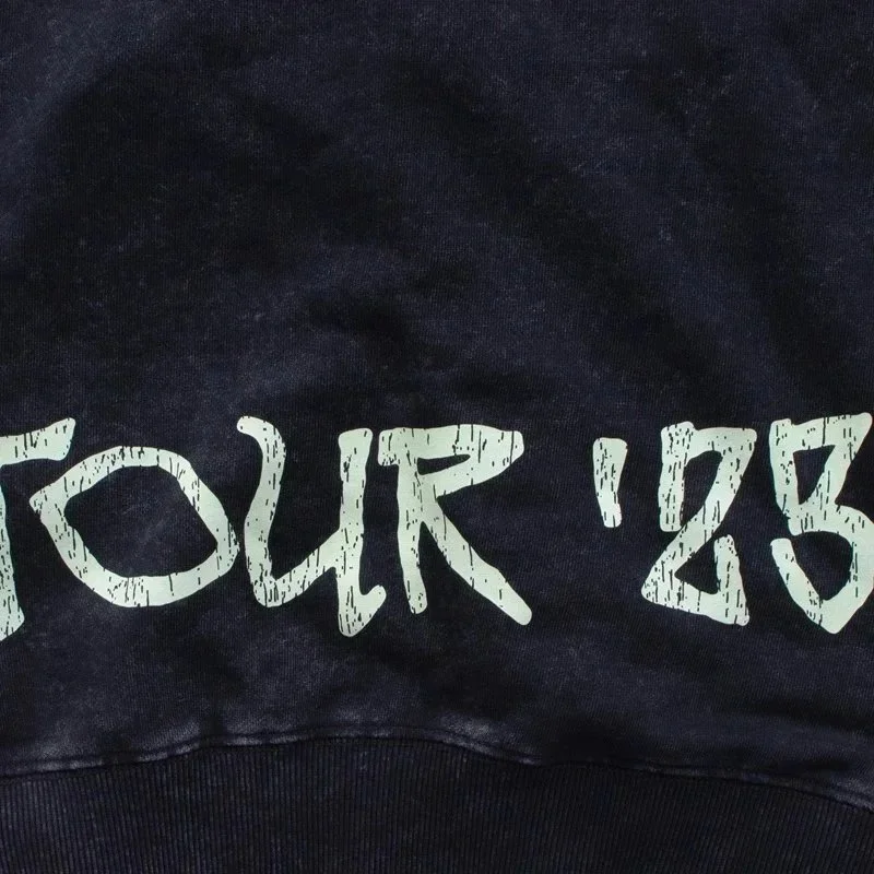 Autumn thin sweatshirt American Travis Scott Utopia Tour hooded sweatshirt abstract letter washed retro distressed hoodie ins super hot autumn and winter new cotton terry hoodie sweatshirt
