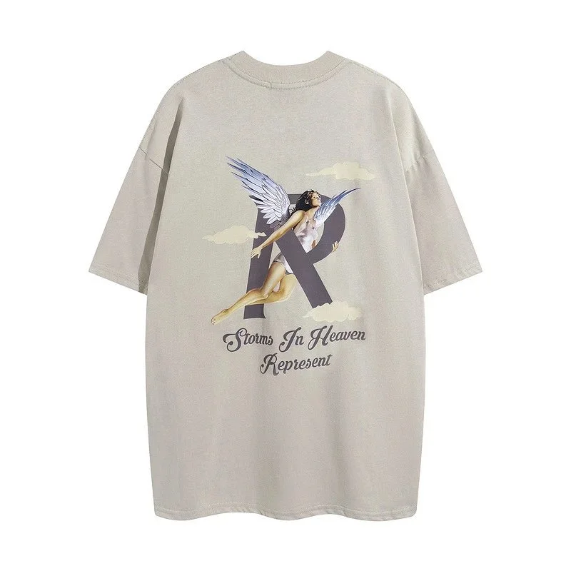 Angel Print Casual Sports Shorts Round Neck Short Sleeve T-Shirt product image