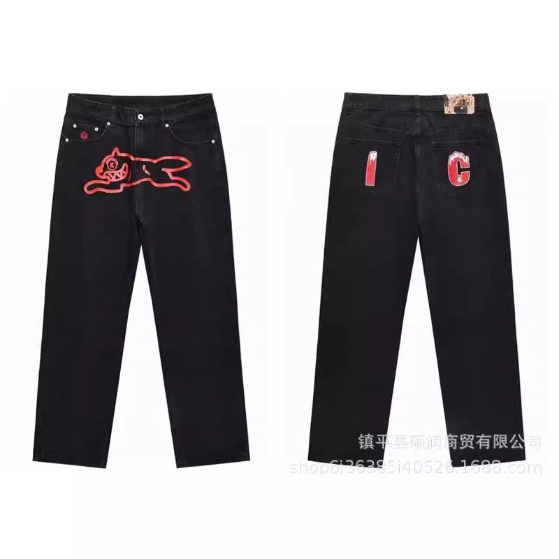 Champion Leopard Embroidery Denim Shorts And Jeans Assorted Colors Streetwear