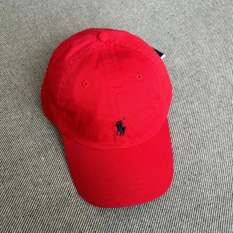 Polo Ralph Lauren Hats Embroidered Pony Baseball Cap — Bright red with a deep blue label