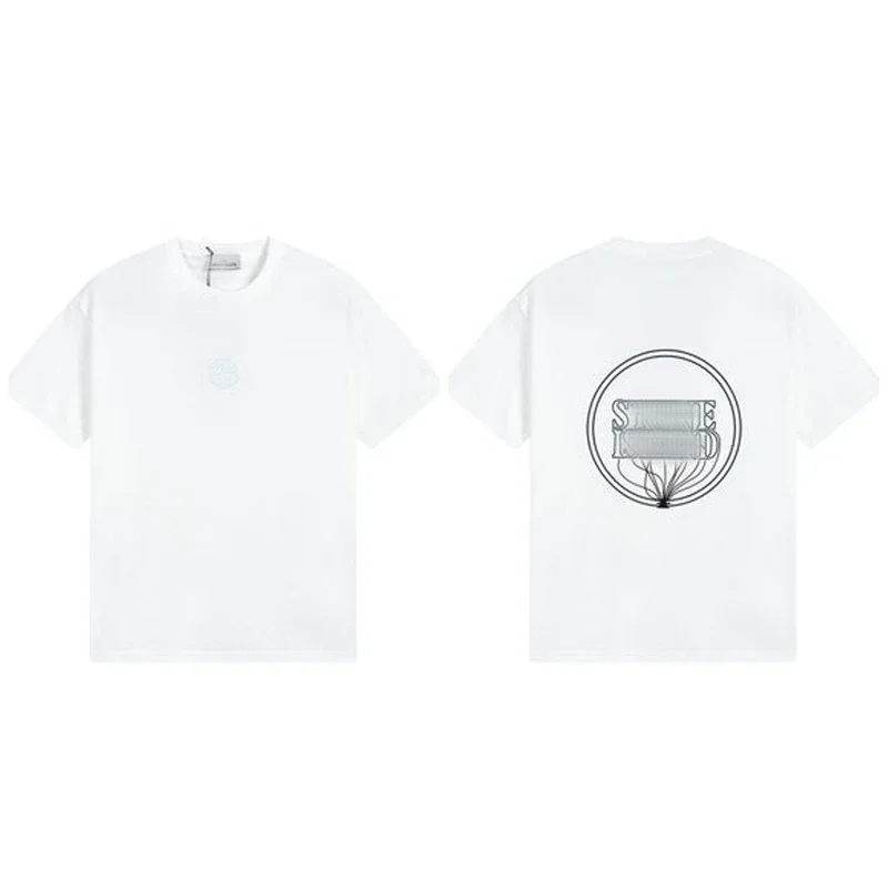 Shitongdao casual short-sleeved T-shirt printed loose round neck same style for men and women