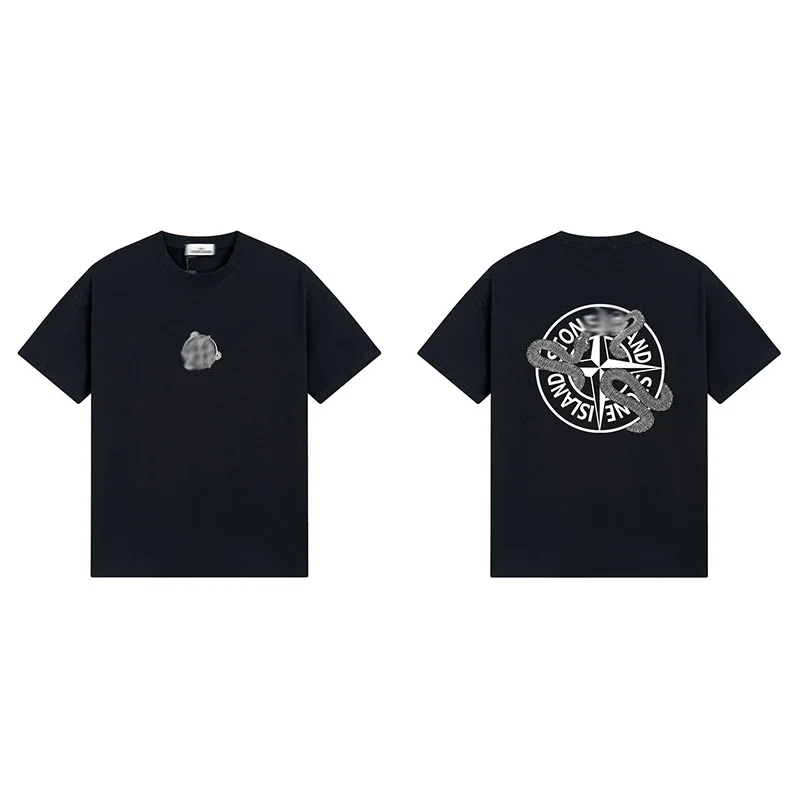 Shitongdao casual short-sleeved T-shirt printed loose round neck same style for men and women