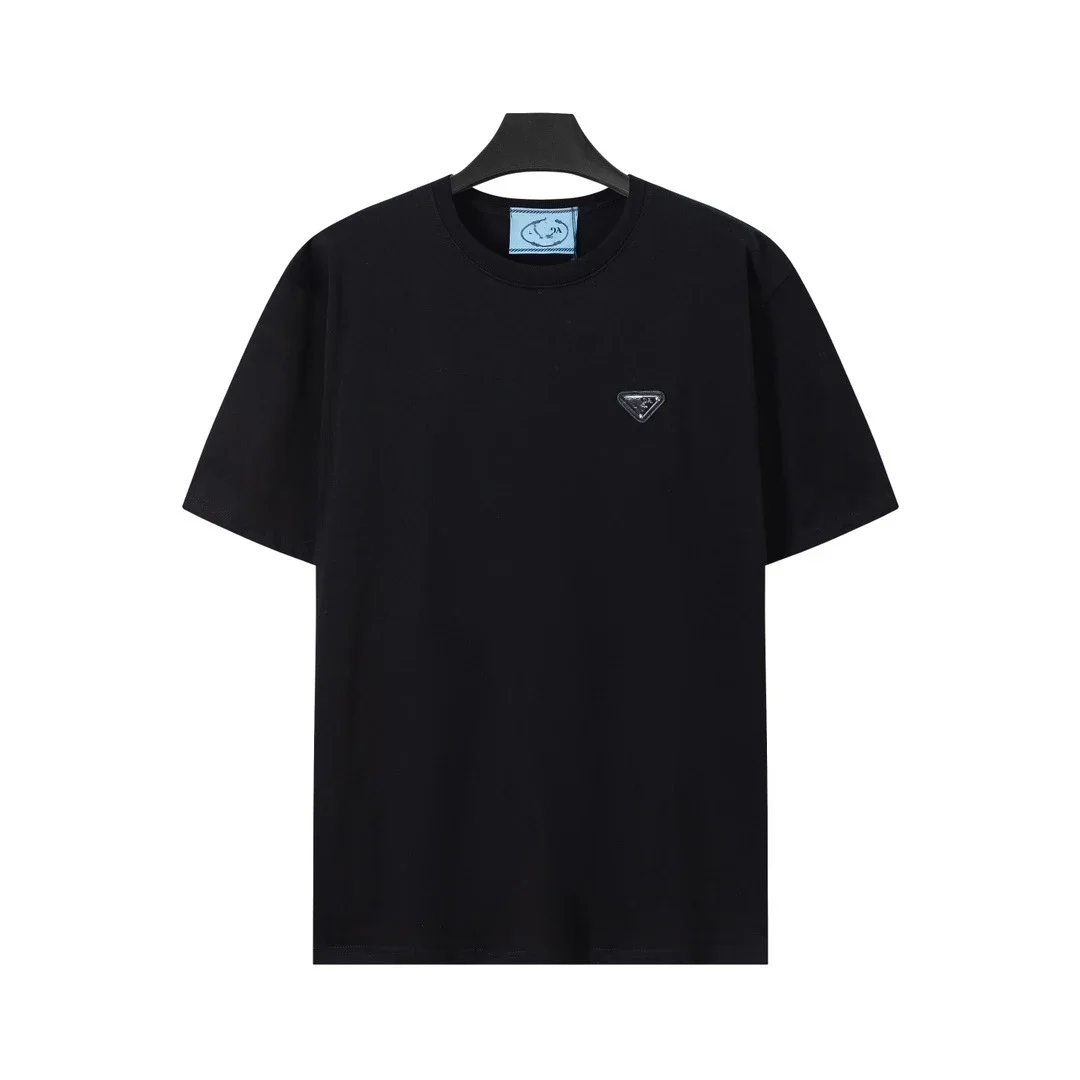 Metal triangle logo series style P short-sleeved T-shirts for men and women