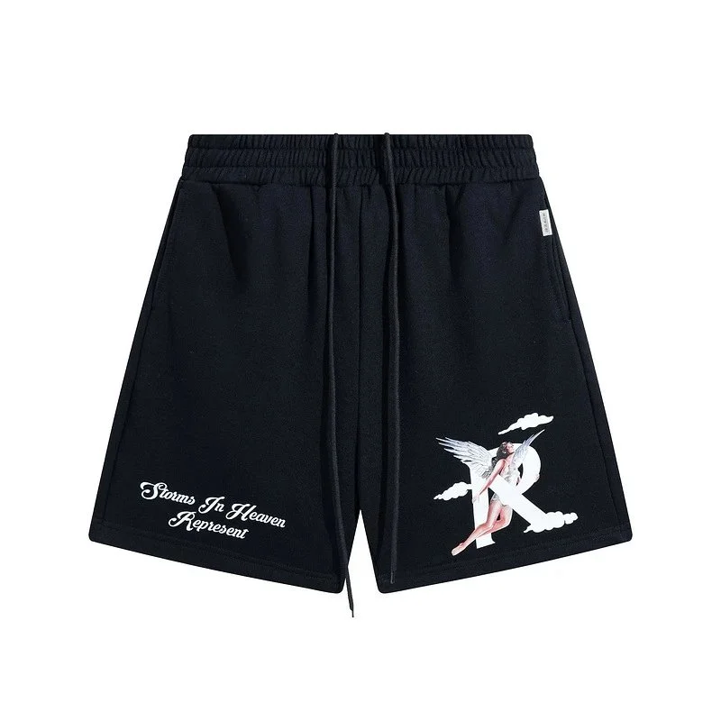 Angel Print Casual Sports Shorts Round Neck Short Sleeve T-Shirt product image