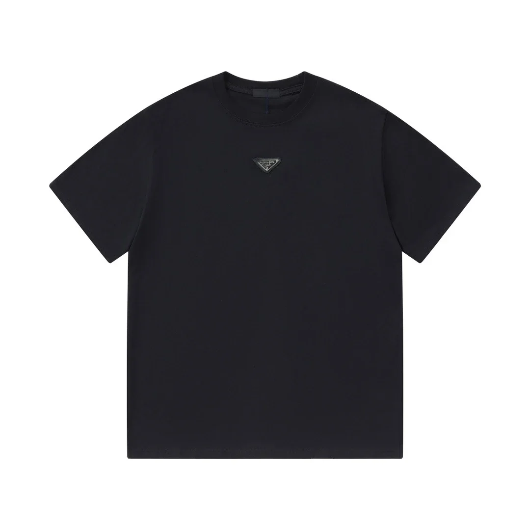 Metal triangle logo series style P short-sleeved T-shirts for men and women