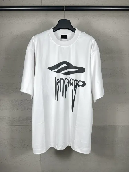 Balenciaga Logo Print Oversized White T-Shirt - 1