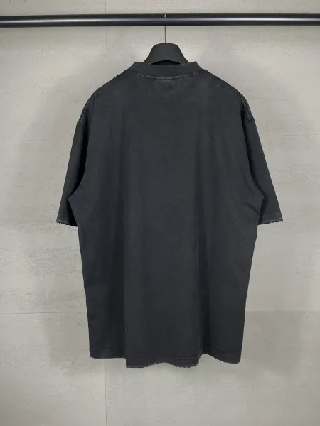 Balenciaga Lenciago Graphic Print Distressed Black T-Shirt - 5