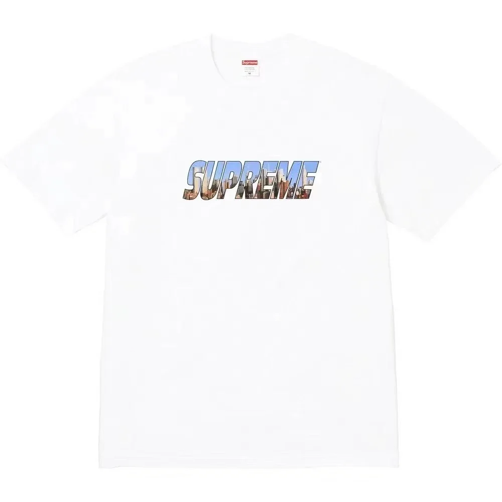 Pure cotton letter short-sleeved tee men's and women's classic printed T-shirts, loose and casual