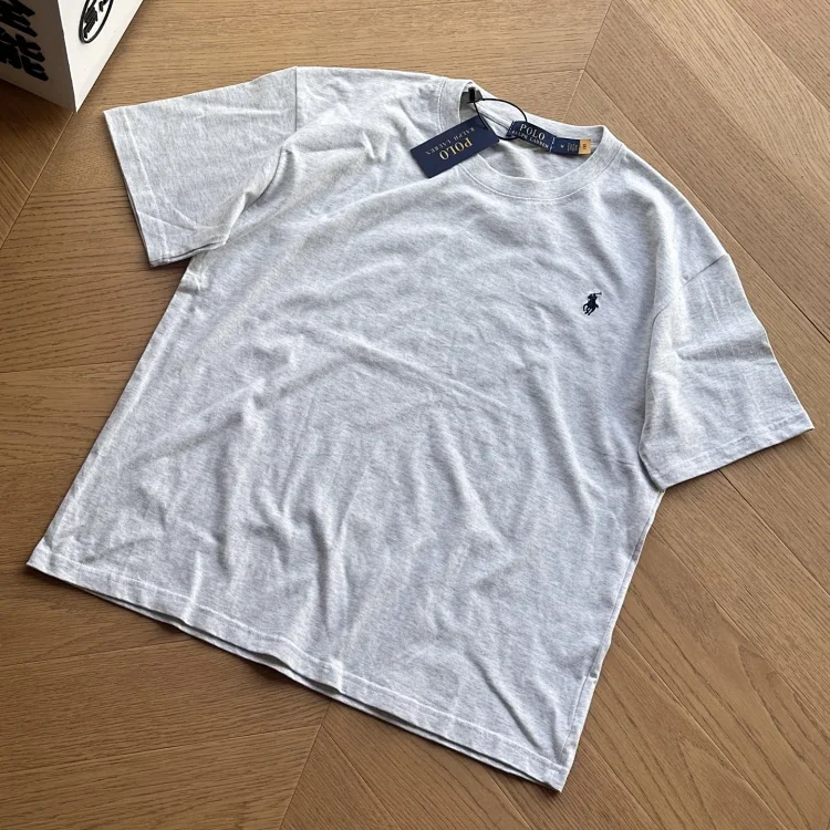 Versatile solid color classic cotton T-shirt with seven-color pony embroidery for couples(pic2) Versatile solid color classic cotton T-shirt with seven-color pony embroidery for couples