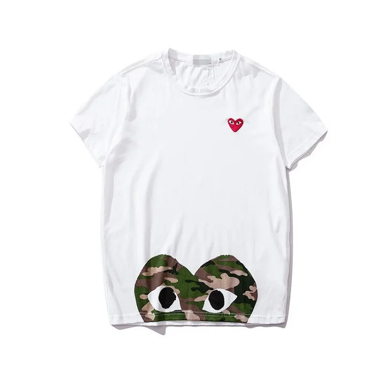 plaLove embroidered short-sleeved pure cotton red heart eyes couple T-shirt(pic8) plaLove embroidered short-sleeved pure cotton red heart eyes couple T-shirt
