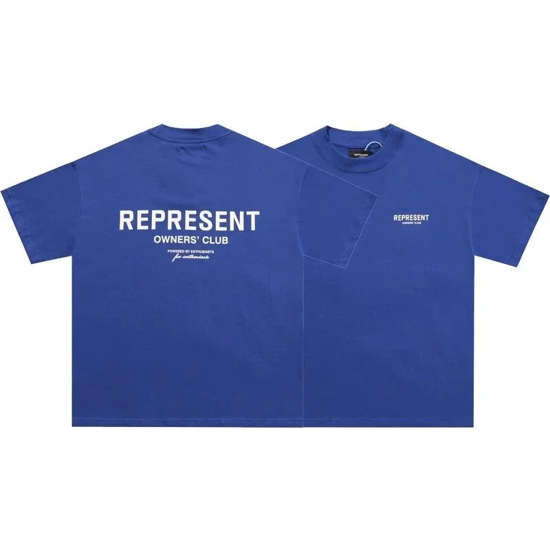 Letter print retro men's and women's couple round neck loose short-sleeved T-shirt product image