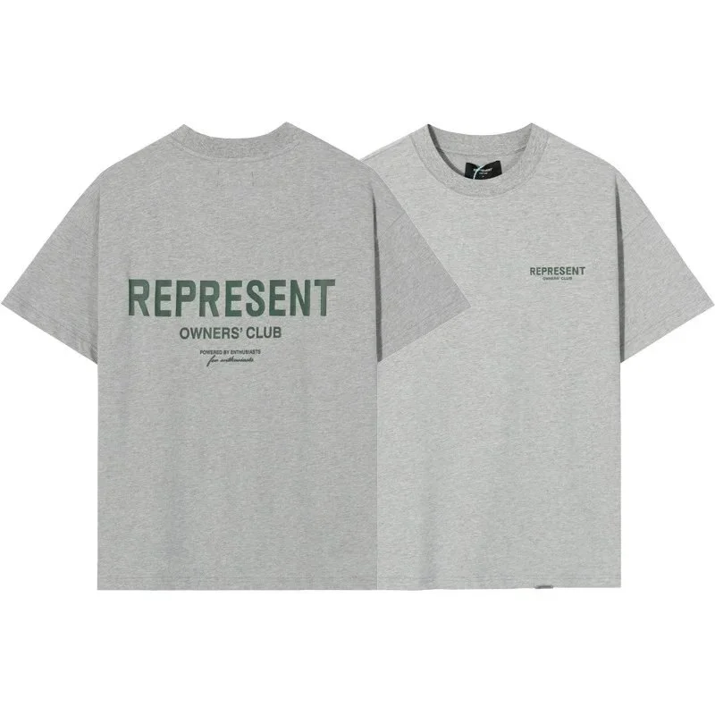 Letter print retro men's and women's couple round neck loose short-sleeved T-shirt