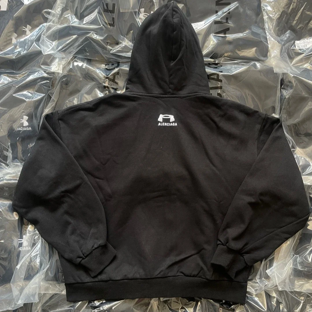 Classic logo embroidered sweatshirt zipper hoodie loose OS fit zipper sweatshirt jacket