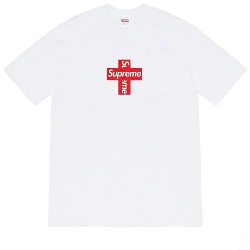 Pure cotton letter short-sleeved tee men's and women's classic printed T-shirts, loose and casual
