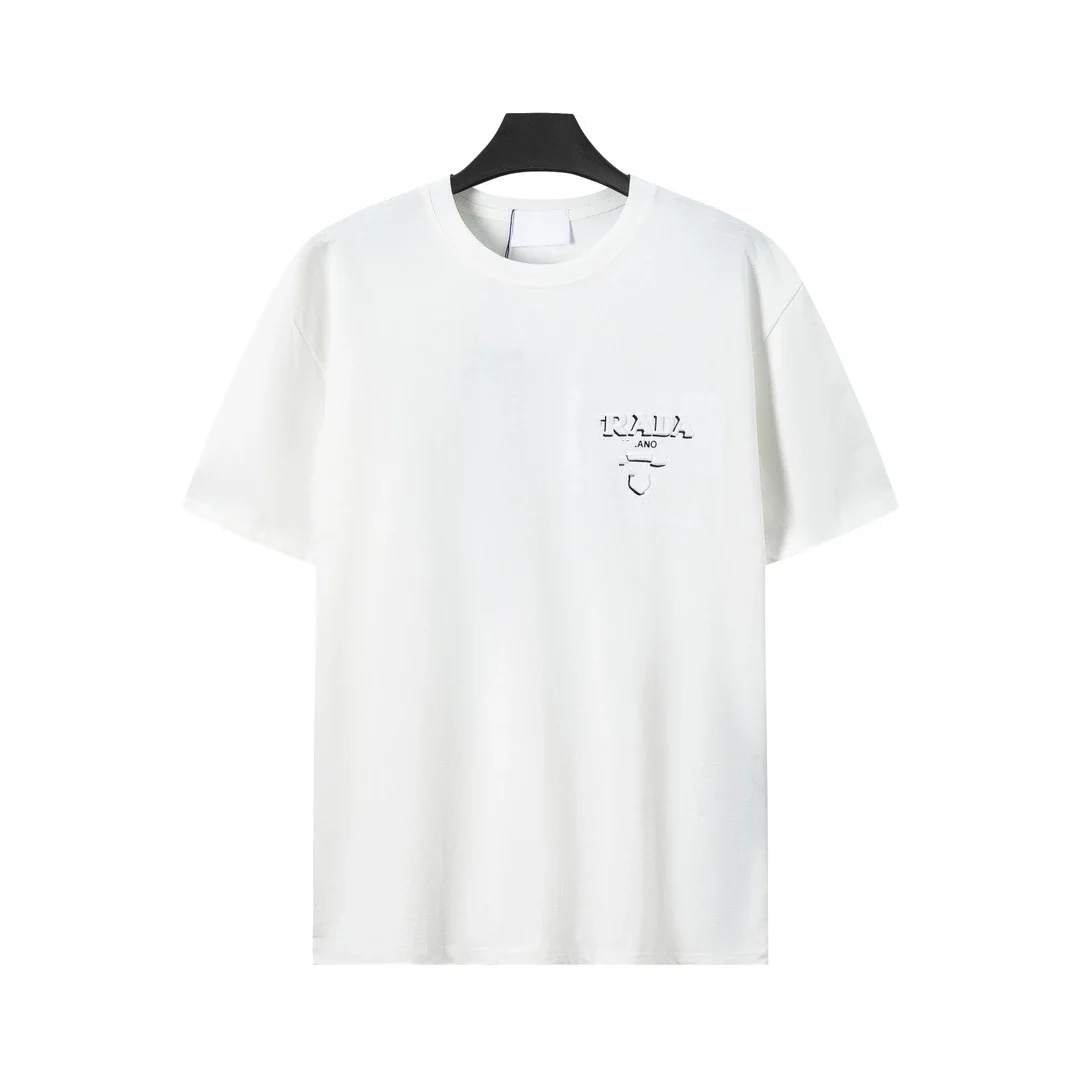 Metal triangle logo series style P short-sleeved T-shirts for men and women