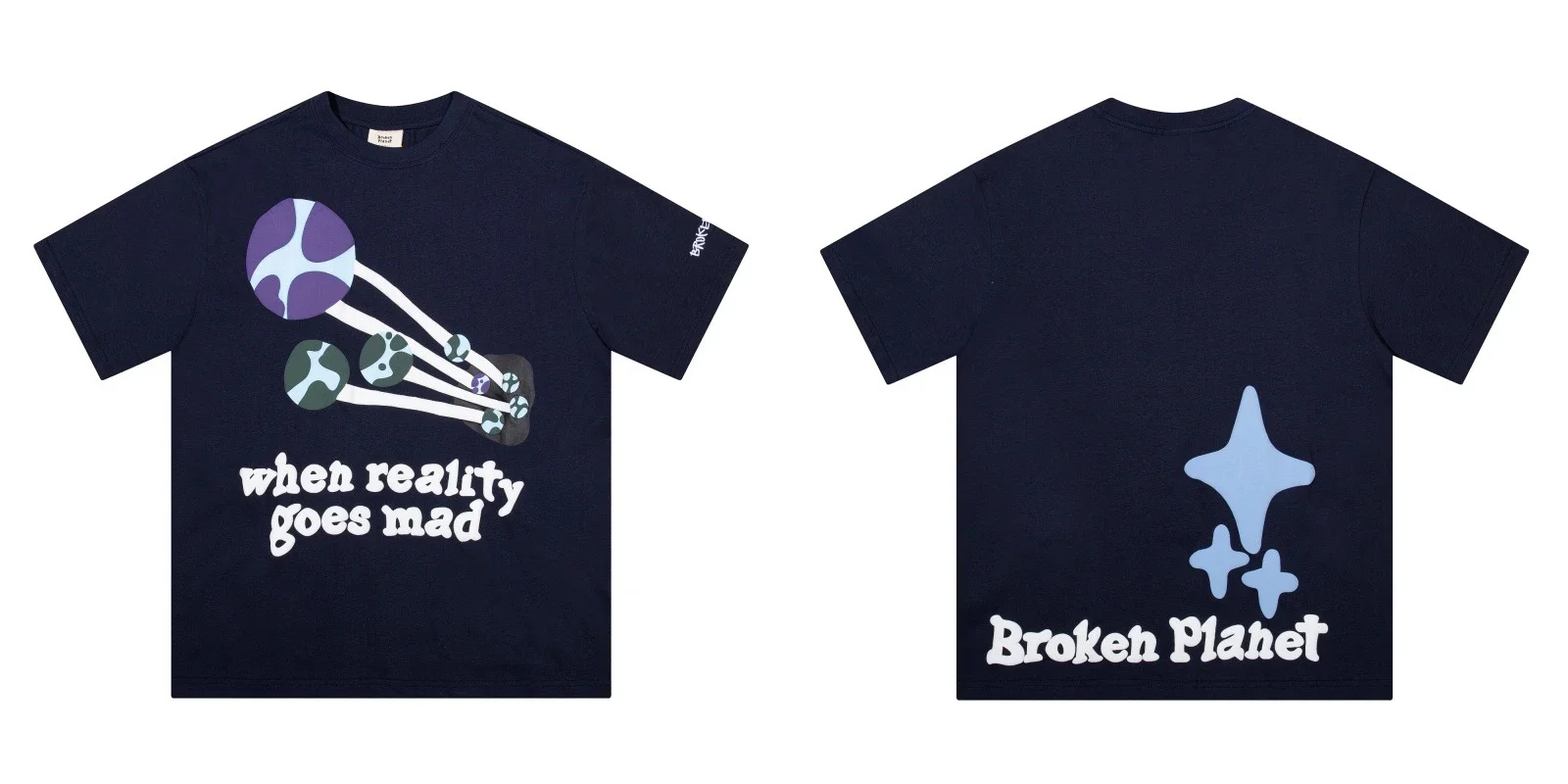 BROKEN PLANET Broken Planet American trendy brand foam couple short-sleeved loose men's and women's versatile T-shirt cross-border