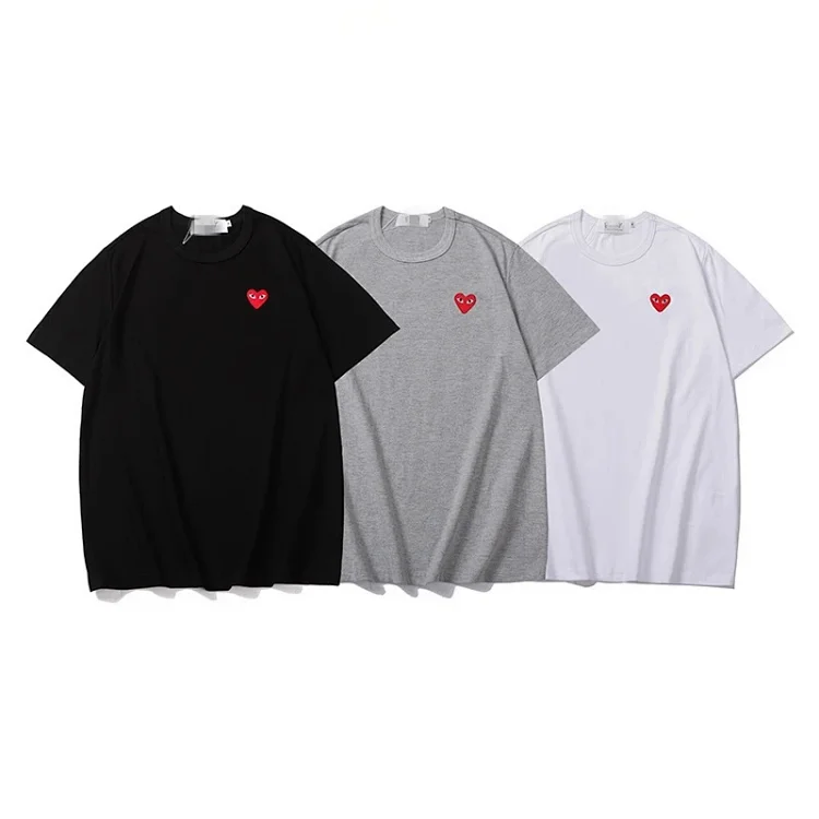 plaLove embroidered short-sleeved pure cotton red heart eyes couple T-shirt(pic43) plaLove embroidered short-sleeved pure cotton red heart eyes couple T-shirt