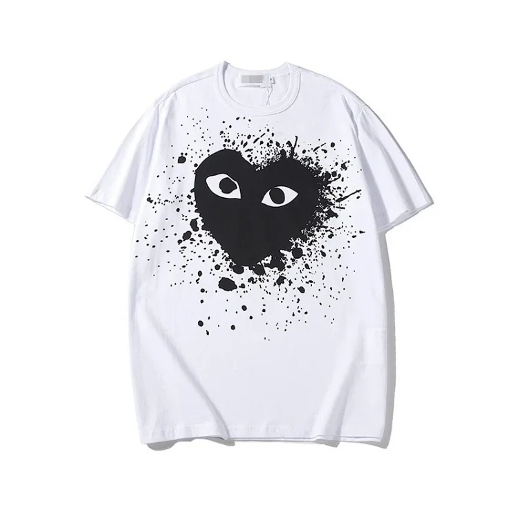 plaLove embroidered short-sleeved pure cotton red heart eyes couple T-shirt(pic33) plaLove embroidered short-sleeved pure cotton red heart eyes couple T-shirt