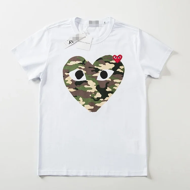 plaLove embroidered short-sleeved pure cotton red heart eyes couple T-shirt(pic6) plaLove embroidered short-sleeved pure cotton red heart eyes couple T-shirt