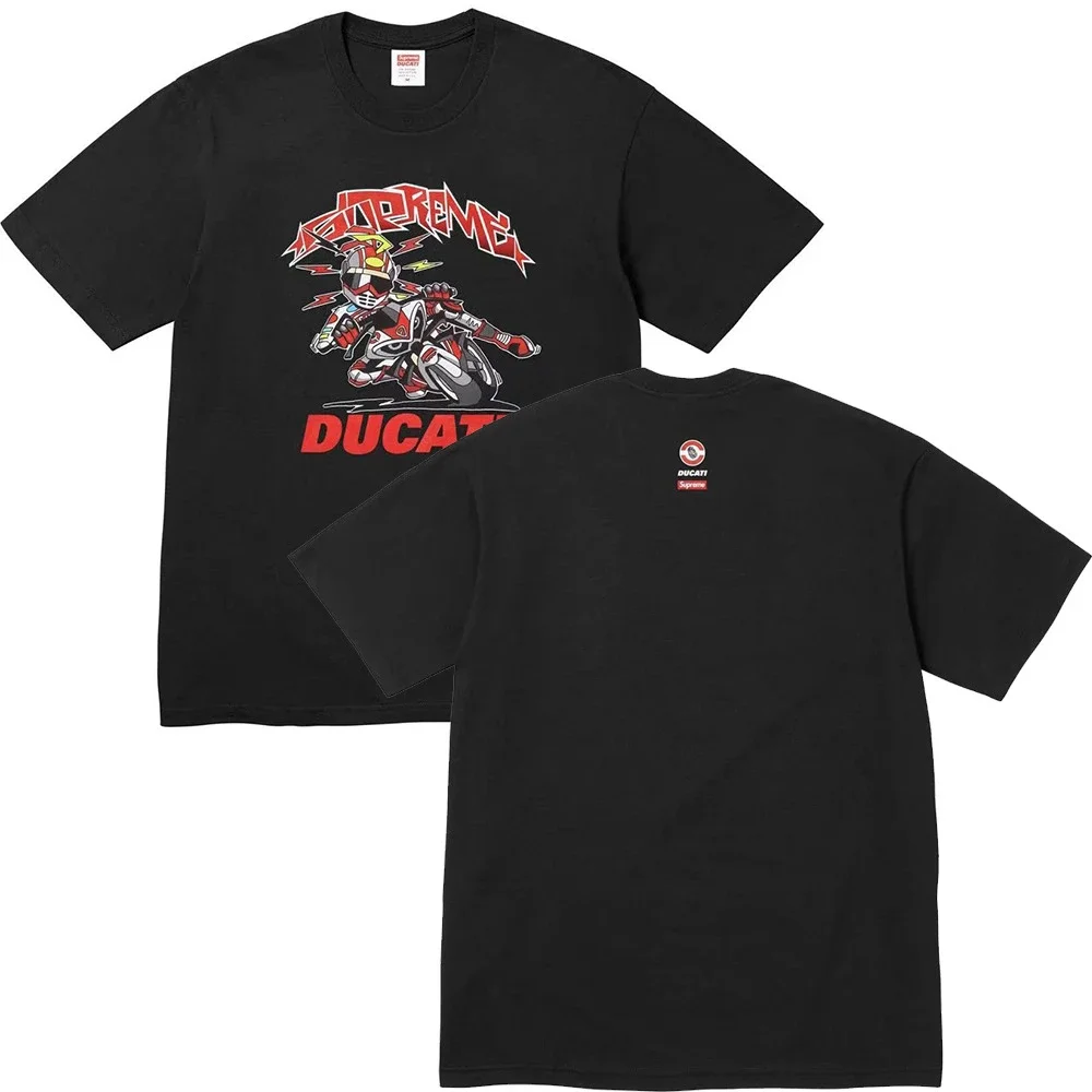 Pure cotton letter short-sleeved tee men's and women's classic printed T-shirts, loose and casual