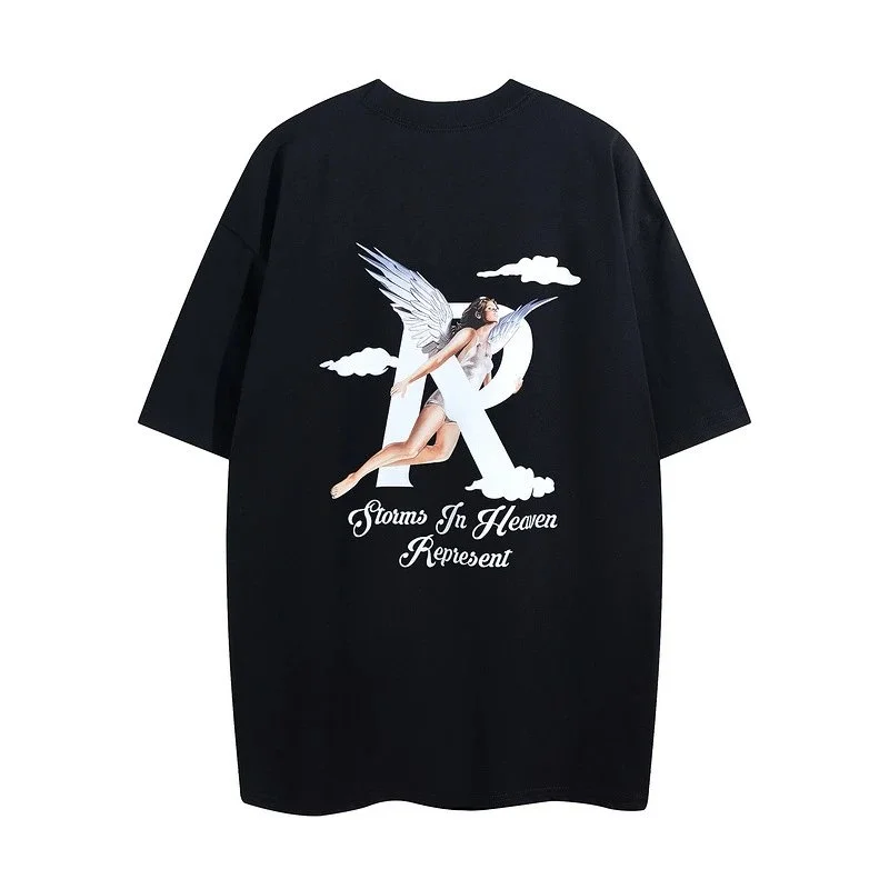 Angel Print Casual Sports Shorts Round Neck Short Sleeve T-Shirt product image