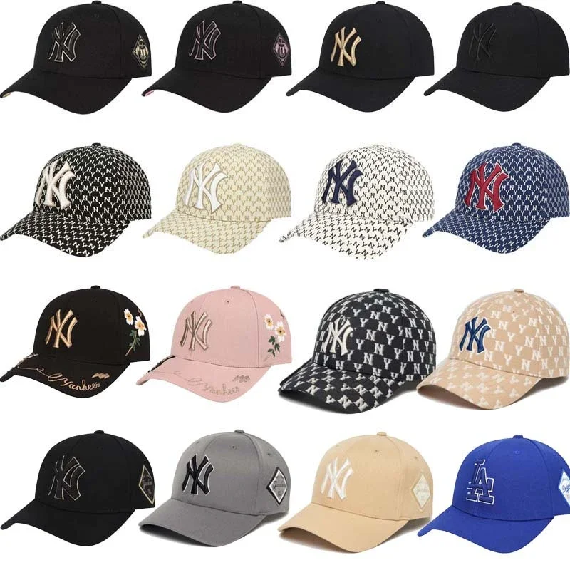 Baseball hat Korean Yankees NY men's and women's adjustable couple LA hard top all-match sunvisor pe