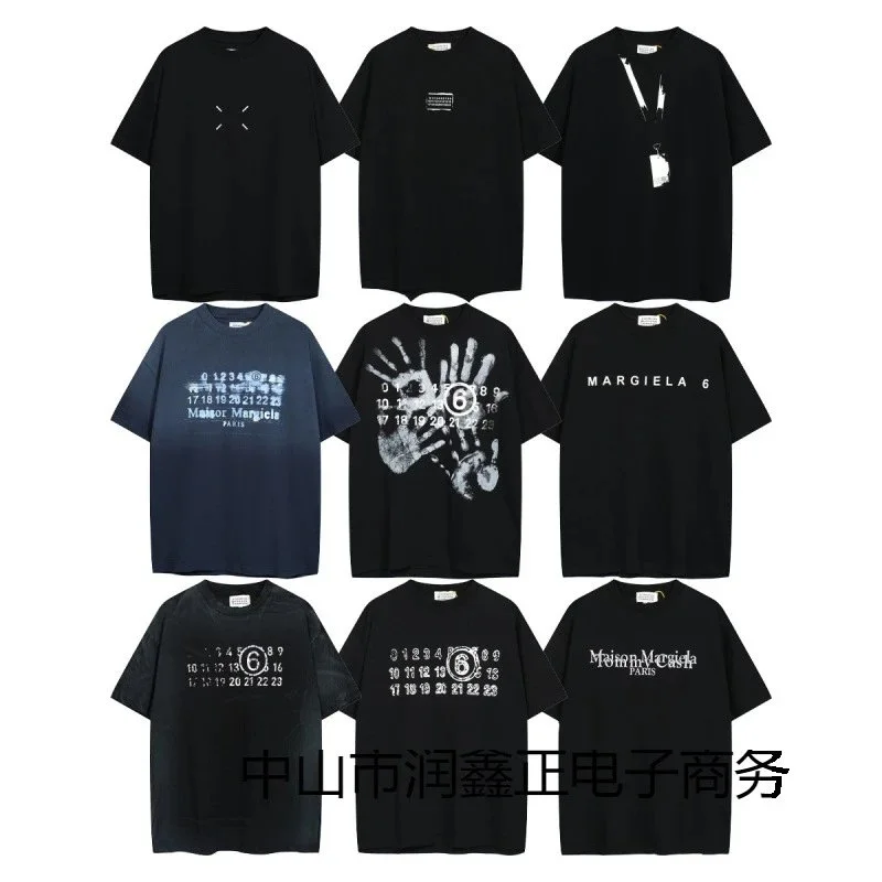 Summer loose letters MM6 embroidered label printing same style for men and women couples