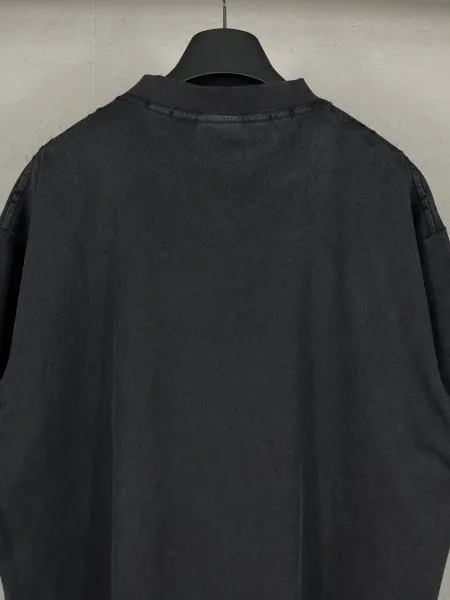 Balenciaga Lenciago Graphic Print Distressed Black T-Shirt - 9