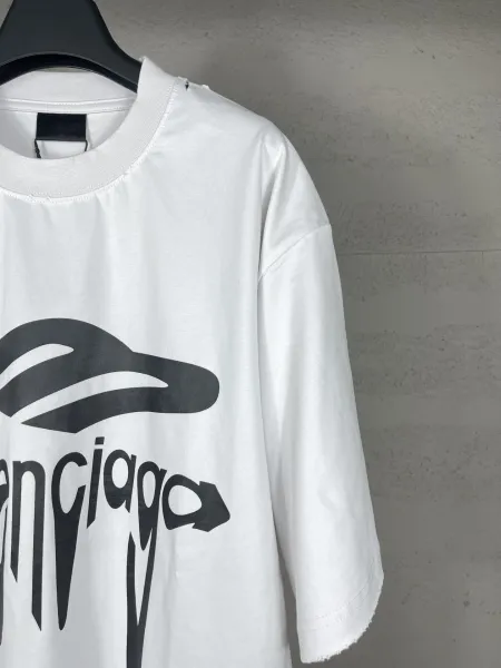 Balenciaga Lenciago Graphic Print Distressed Black T-Shirt - 14
