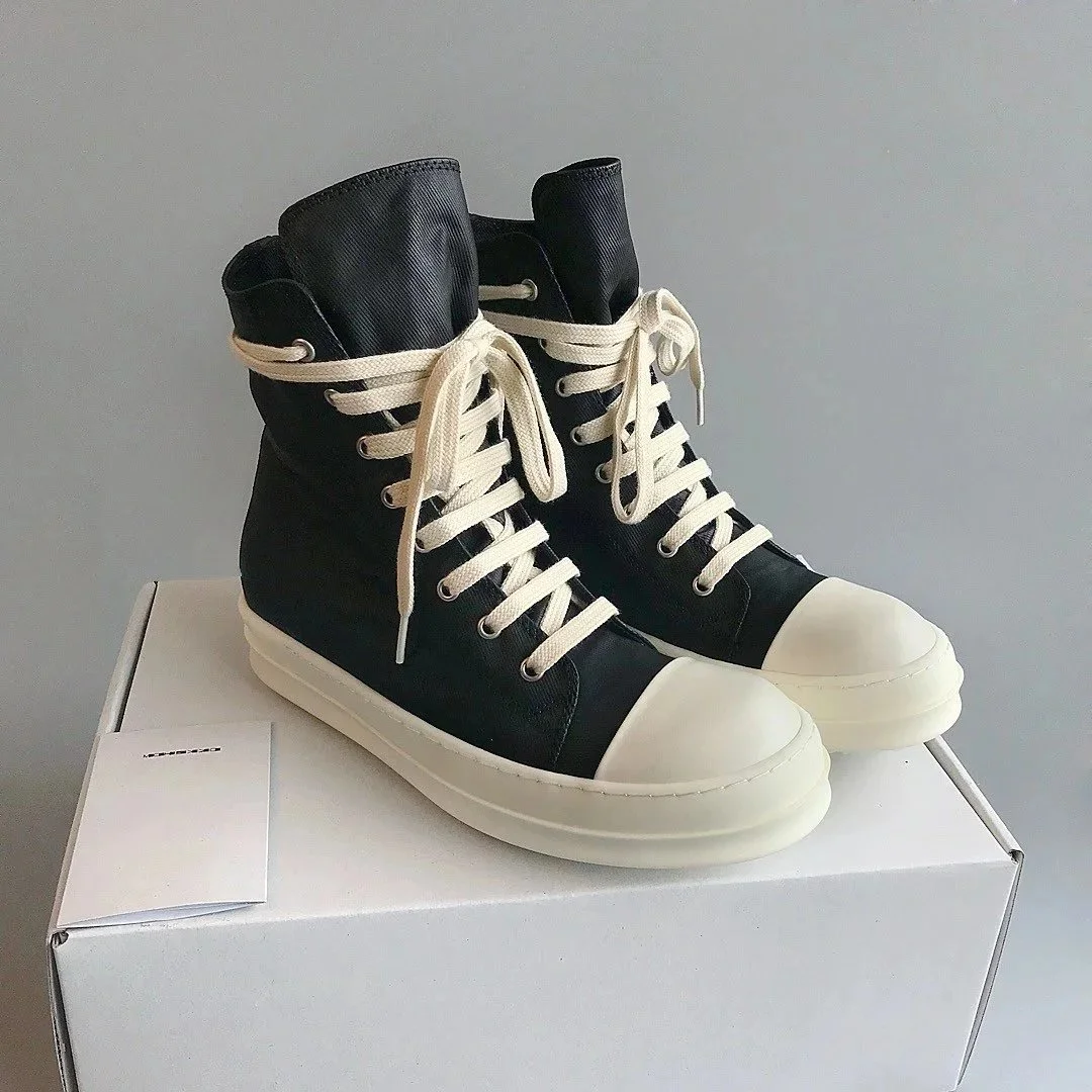 RICK OWENS RO double line DRKSHDW old wax cloth high top large Converse