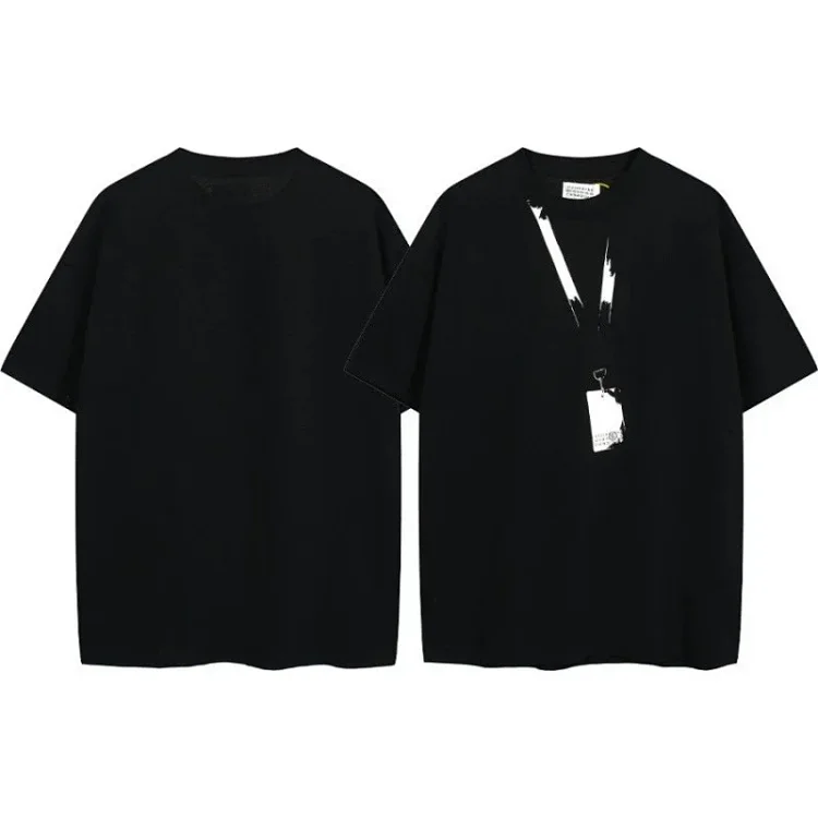 Summer loose letters MM6 embroidered label printing same style for men and women couples(pic5) Summer loose letters MM6 embroidered label printing same style for men and women couples