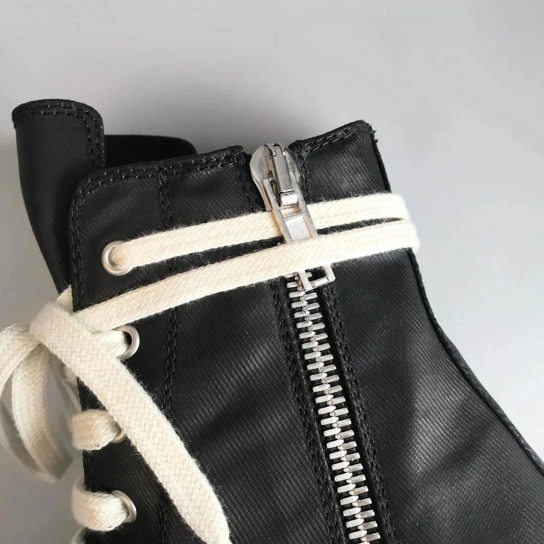 RICK OWENS RO double line DRKSHDW old wax cloth high top large Converse