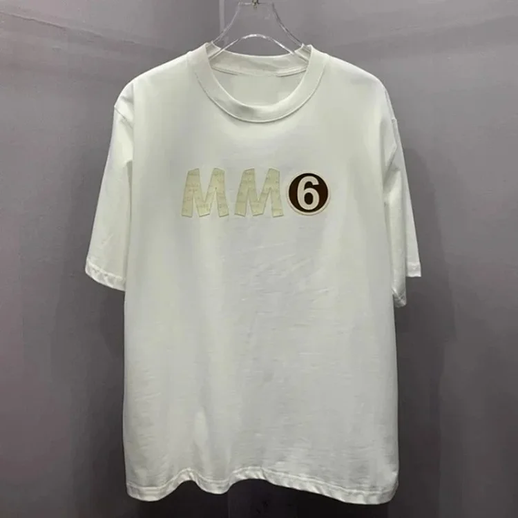 Summer loose letters MM6 embroidered label printing same style for men and women couples(pic34) Summer loose letters MM6 embroidered label printing same style for men and women couples