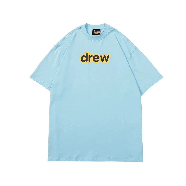 DREW HUOSE Summer classic Justin Bieber matching smiley face pattern round neck versatile T-shirt for couples(pic39) DREW HUOSE Summer classic Justin Bieber matching smiley face pattern round neck versatile T-shirt for couples