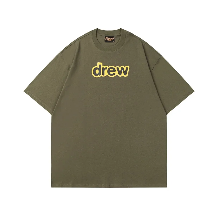 DREW HUOSE Summer classic Justin Bieber matching smiley face pattern round neck versatile T-shirt for couples(pic38) DREW HUOSE Summer classic Justin Bieber matching smiley face pattern round neck versatile T-shirt for couples