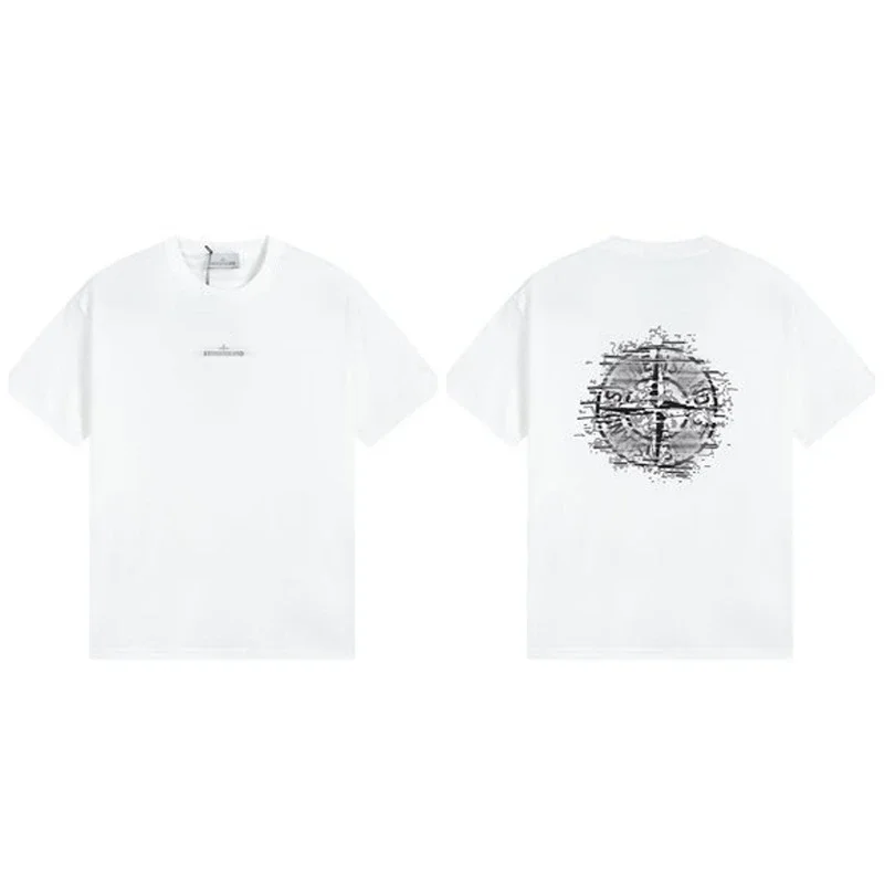 Shitongdao casual short-sleeved T-shirt printed loose round neck same style for men and women