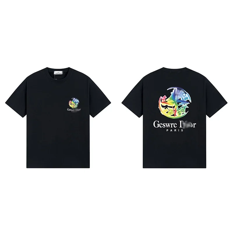 Shitongdao casual short-sleeved T-shirt printed loose round neck same style for men and women