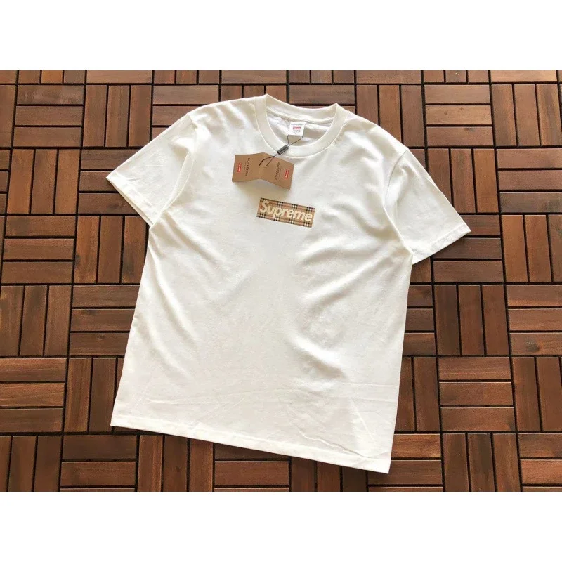 SUP letter print BOX high version short-sleeved T-shirt for men and women