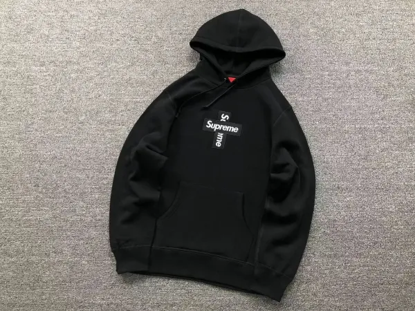 Supreme Box Logo Cross Hoodie Black - 1