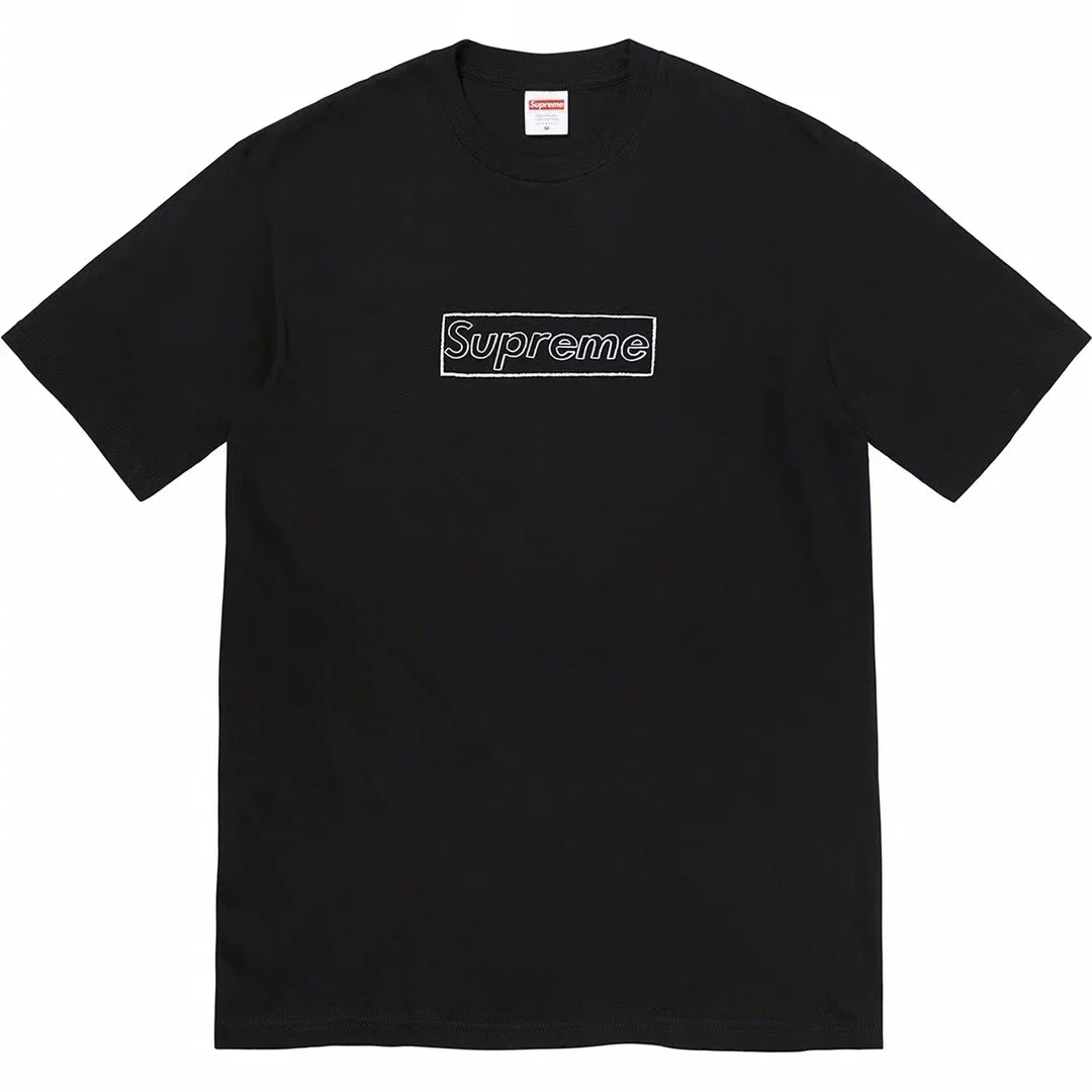 Pure cotton letter short-sleeved tee men's and women's classic printed T-shirts, loose and casual