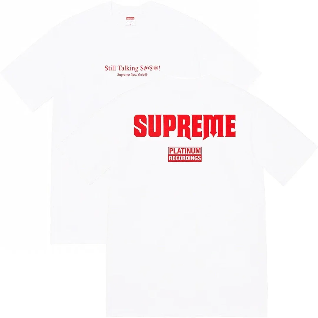Pure cotton letter short-sleeved tee men's and women's classic printed T-shirts, loose and casual