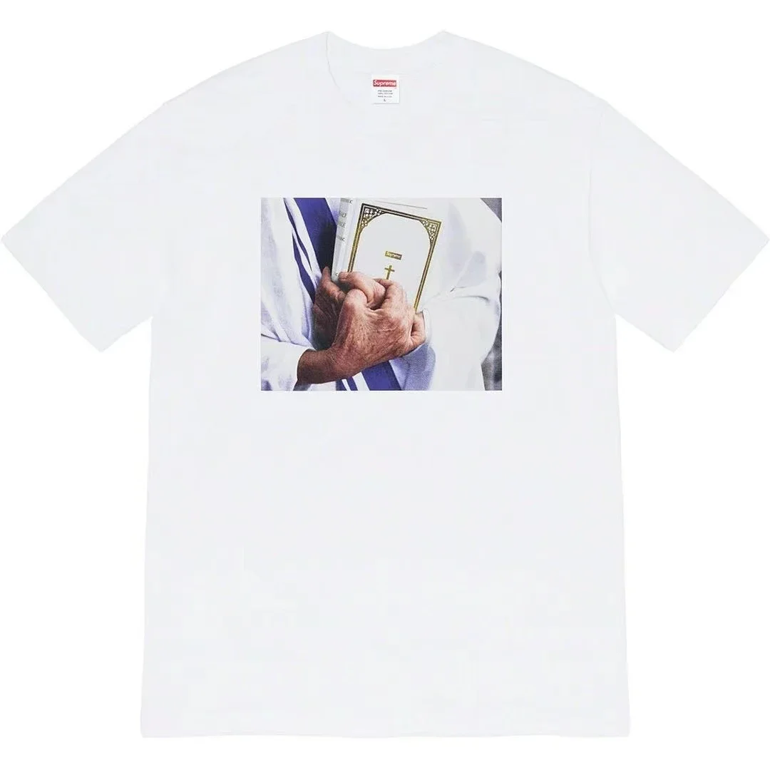 Pure cotton letter short-sleeved tee men's and women's classic printed T-shirts, loose and casual