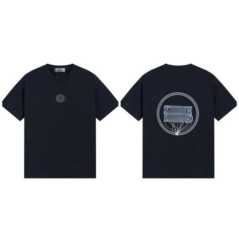 Shitongdao casual short-sleeved T-shirt printed loose round neck same style for men and women