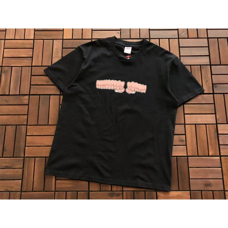 SUP letter print BOX high version short-sleeved T-shirt for men and women