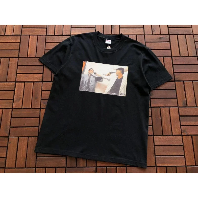 SUP letter print BOX high version short-sleeved T-shirt for men and women