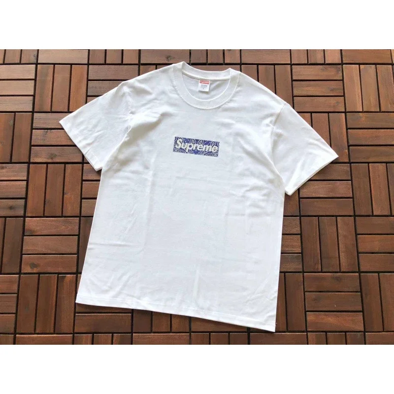 SUP letter print BOX high version short-sleeved T-shirt for men and women