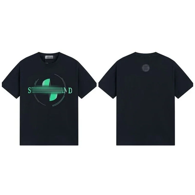 Shitongdao casual short-sleeved T-shirt printed loose round neck same style for men and women