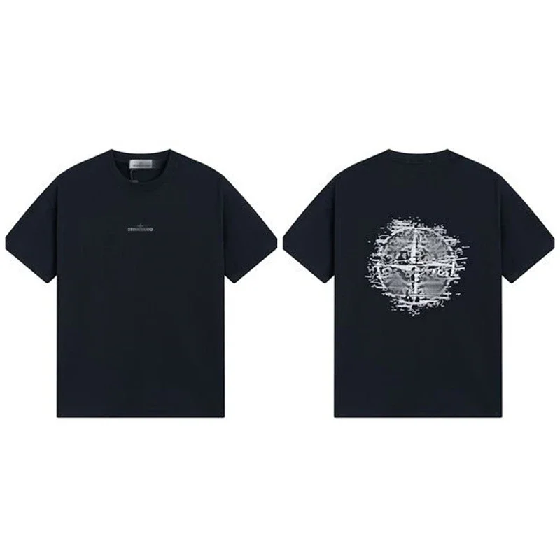 Shitongdao casual short-sleeved T-shirt printed loose round neck same style for men and women