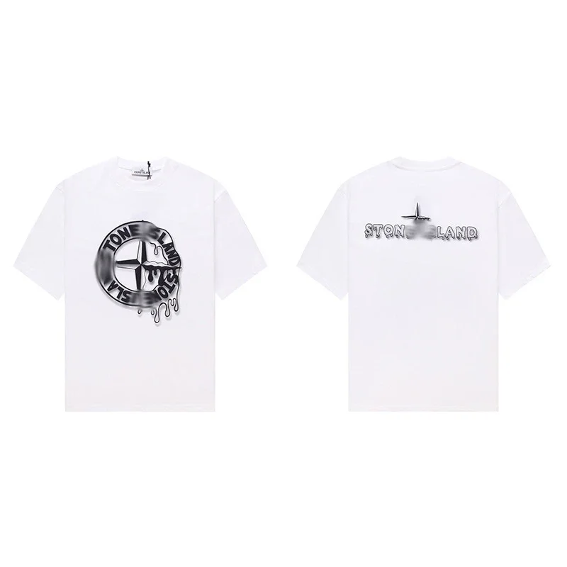Shitongdao casual short-sleeved T-shirt printed loose round neck same style for men and women