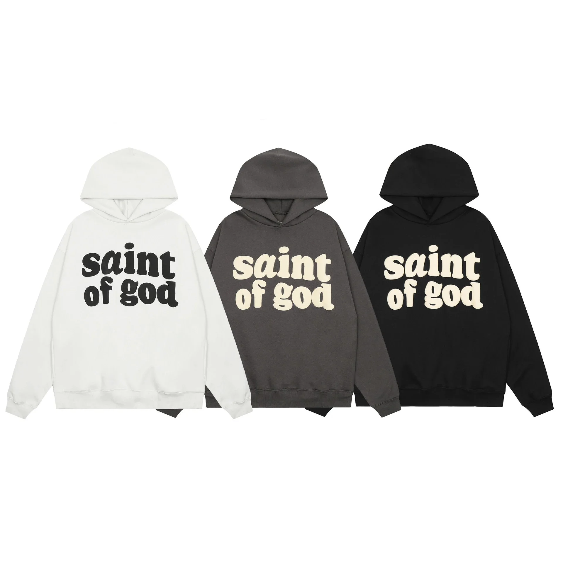 Foam printed sweatshirts for men and women, trendy brand hoodies for couples
